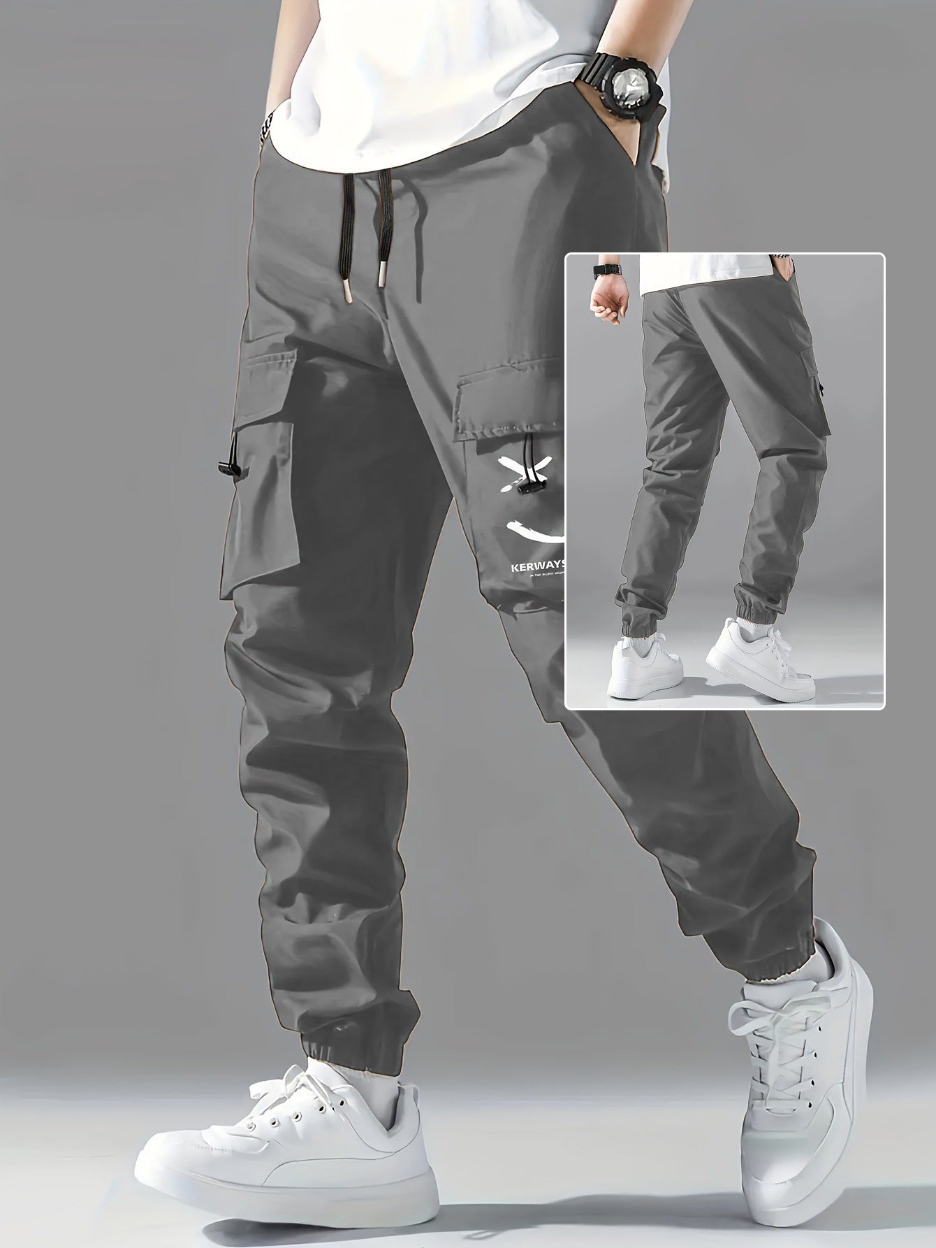 Back view of Trendy Ankle-Tied Pants with adjustable ankle ties