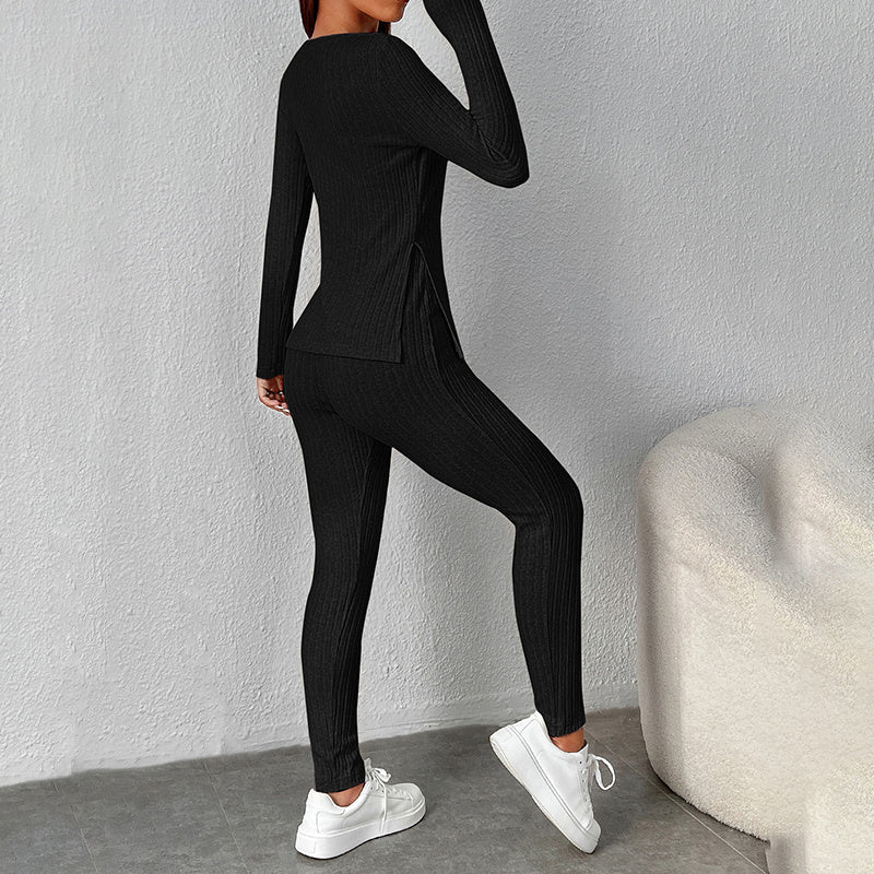 Women’s 2-Piece Lounge Set Fall Pajamas with elastic waistband