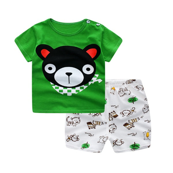 Baby Cartoon Summer T-Shirt & Clothing Set cotton fabric