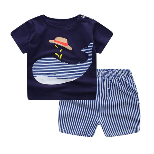 Baby Cartoon Summer T-Shirt & Clothing Set front view