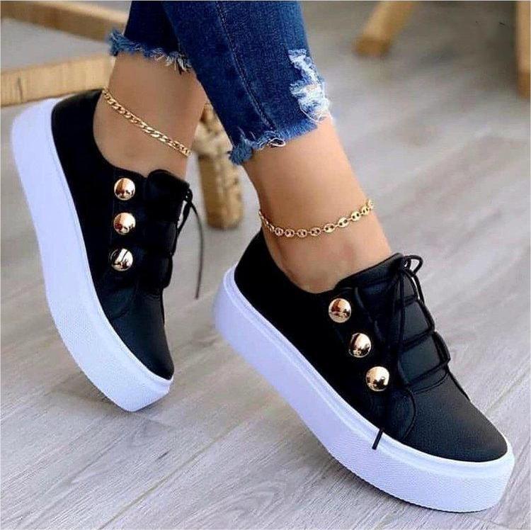 Top-angle shot of Rivet Casual Sneakers breathable canvas
