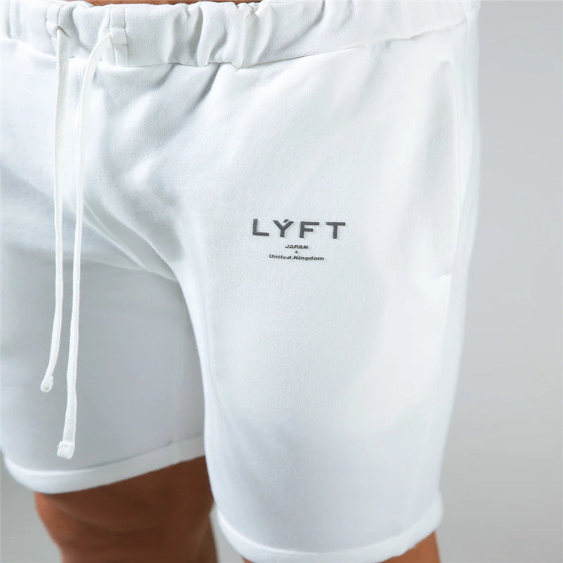 Men’s athleisure cotton quarter slim running shorts front view
