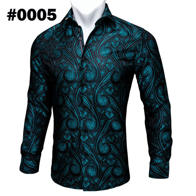 Floral paisley button down shirt men by Prestigious™