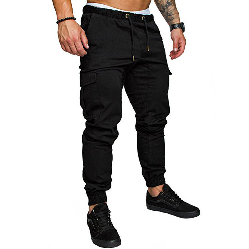 Men’s Woven Fabric Casual Corset Pants back design