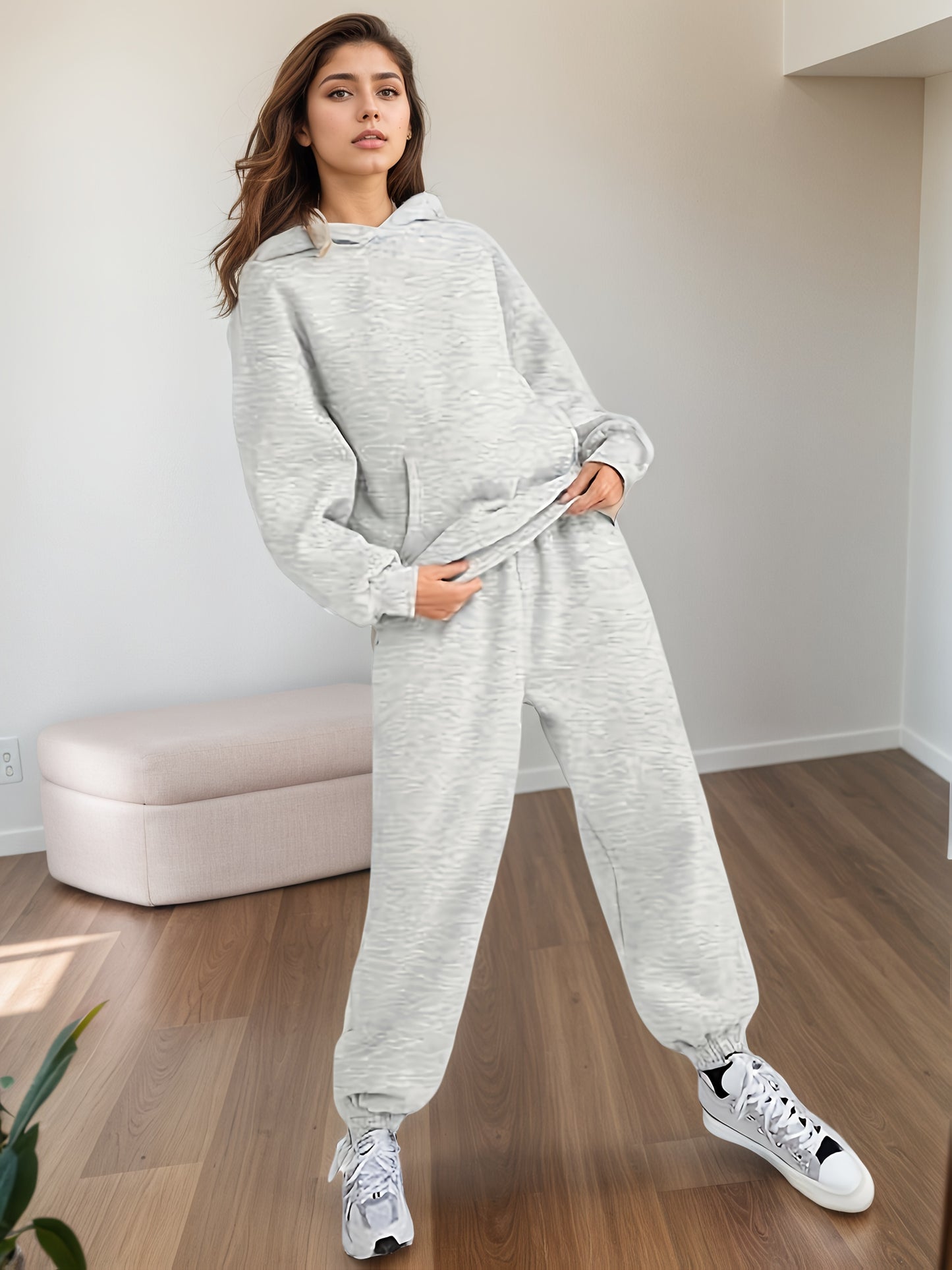 2025 Oversized 2-Piece Lounge Hoodie Sweatsuit side view