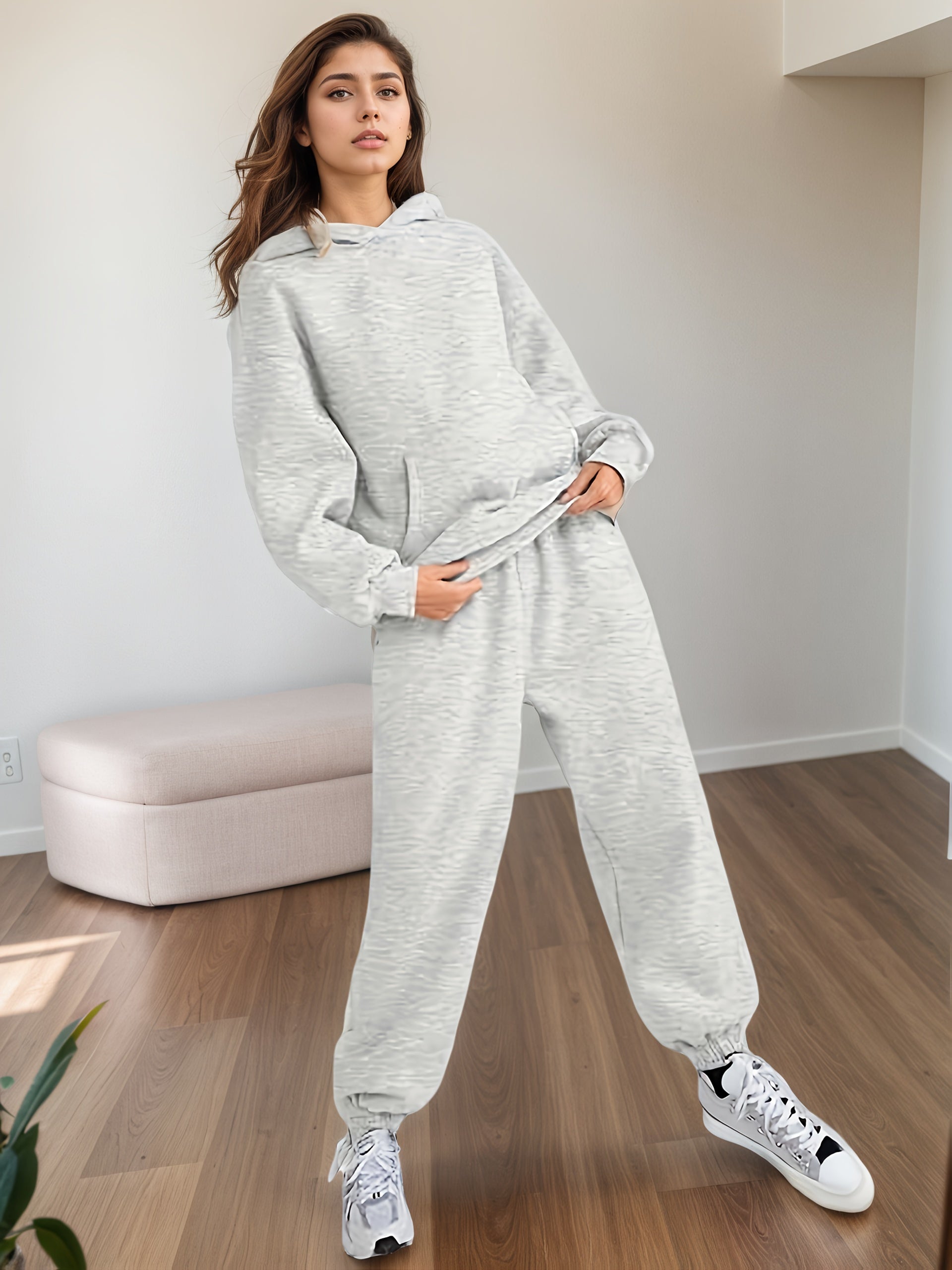 2025 Oversized 2-Piece Lounge Hoodie Sweatsuit side view