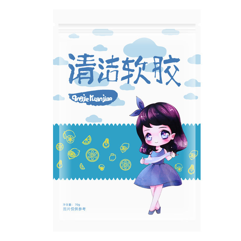 Top view of Soft Gel Car Air Vent Cleaner picking up debris