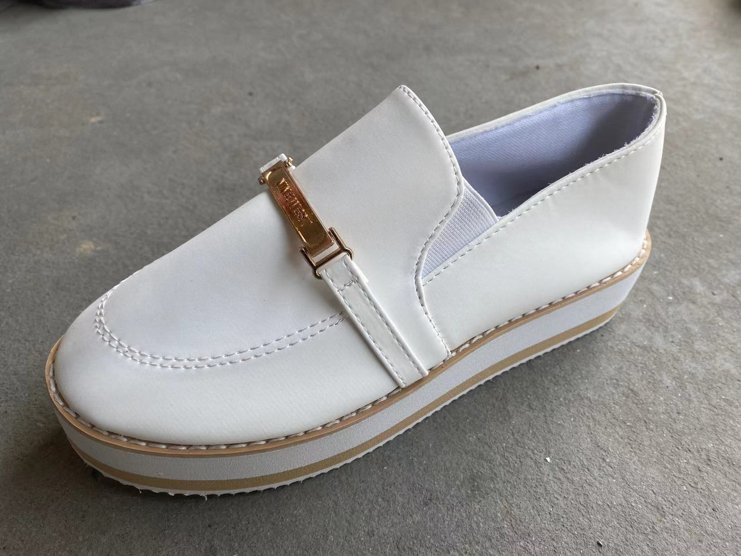 Woman wearing Women’s Slip-On Platforms outdoors