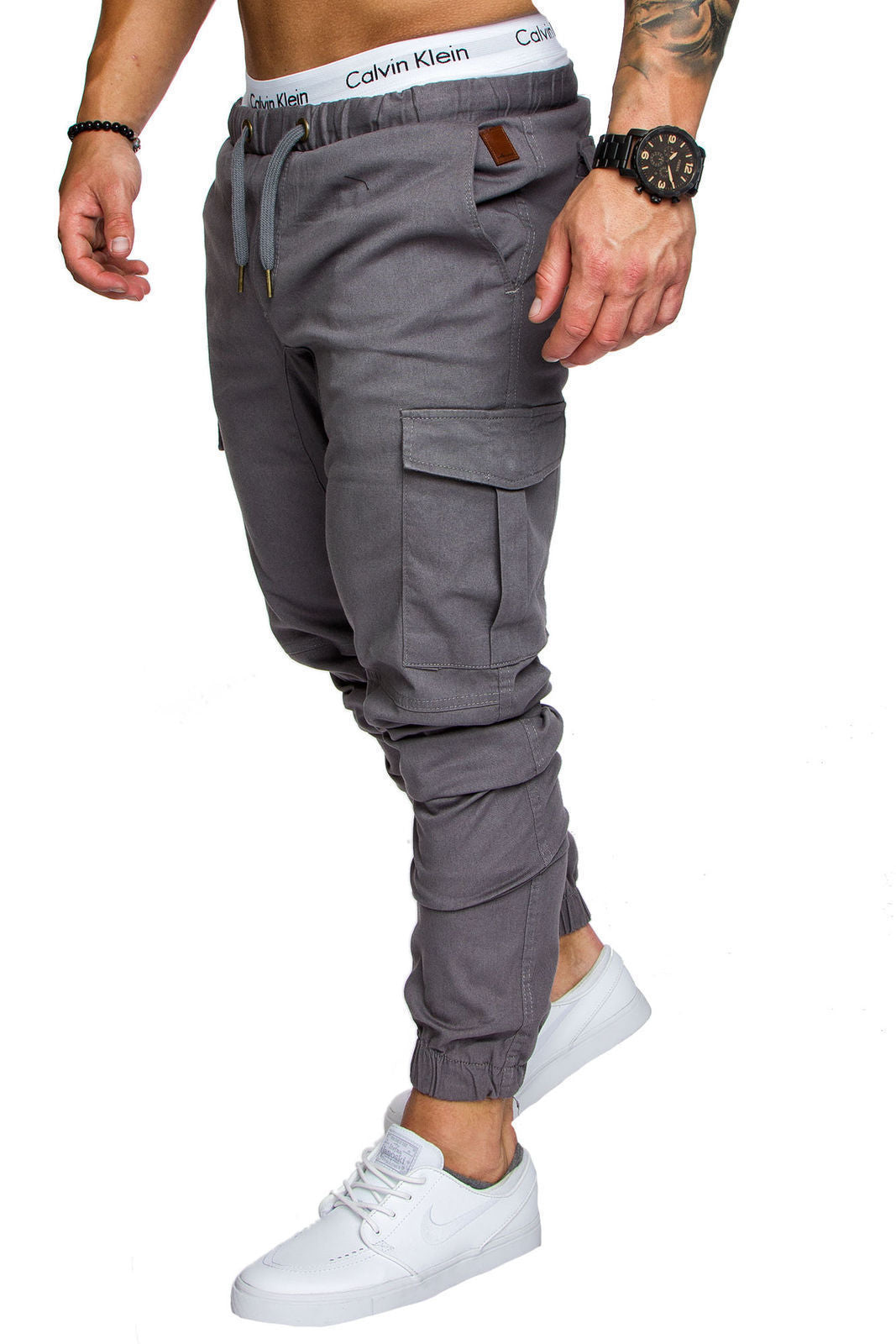 Men’s Woven Fabric Casual Corset Pants with drawstring waist