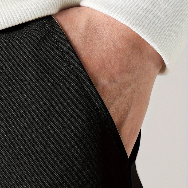 Model wearing Trendy Ankle-Tied Pants with cropped ankle ties