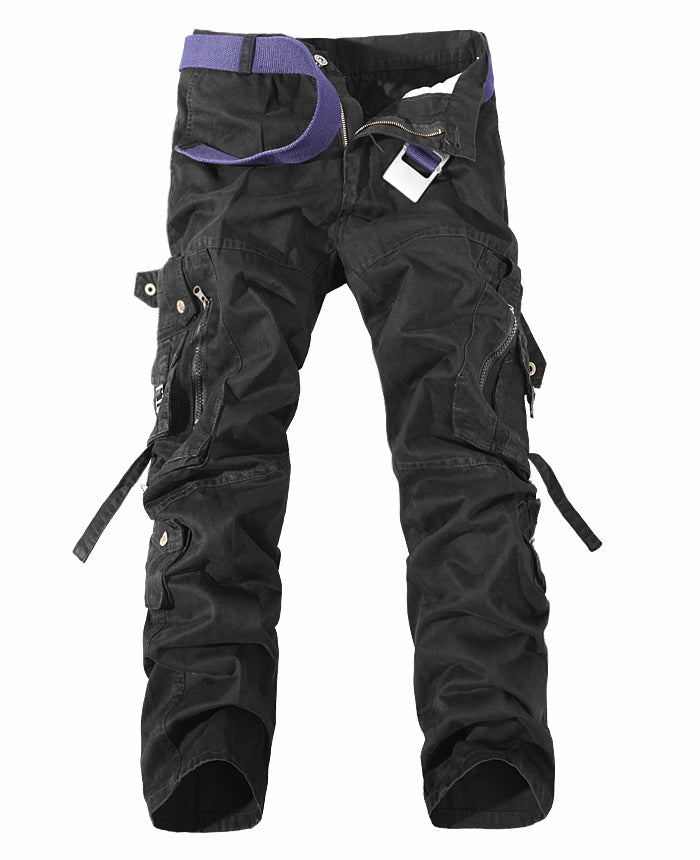 Multi pocket cargo pants for men outdoor casual look