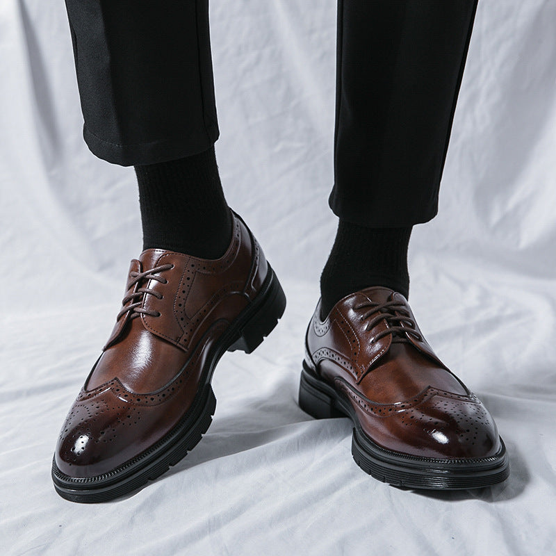 Model wearing Men’s Tassel Loafers with formal trousers