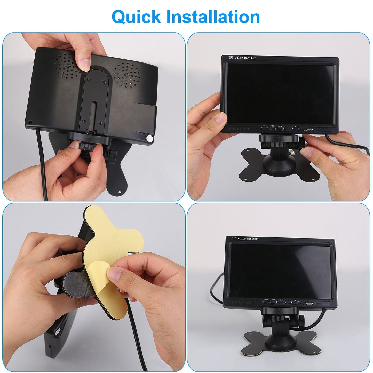 Night Vision Backup Camera 7"  HD Waterproof Rear View System