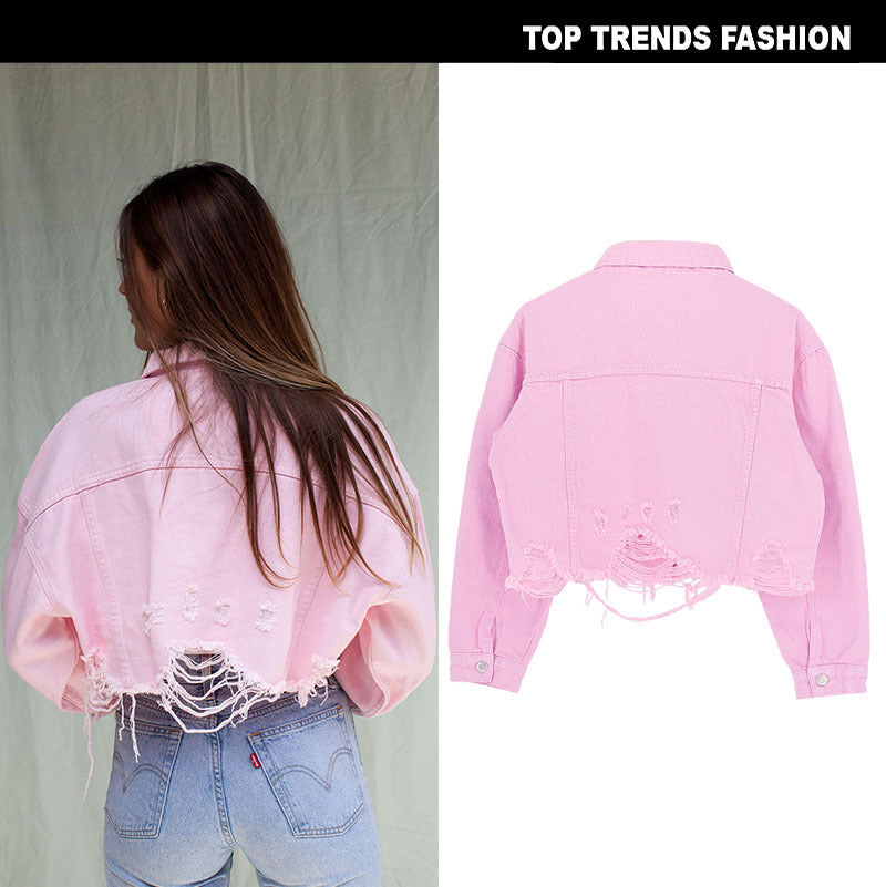 Cropped denim jacket outfit idea for ladies