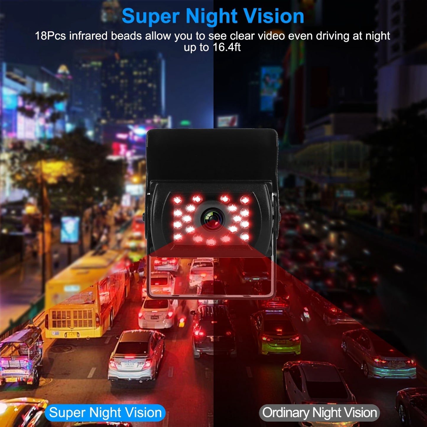 Night Vision Backup Camera 7"  HD Waterproof Rear View System