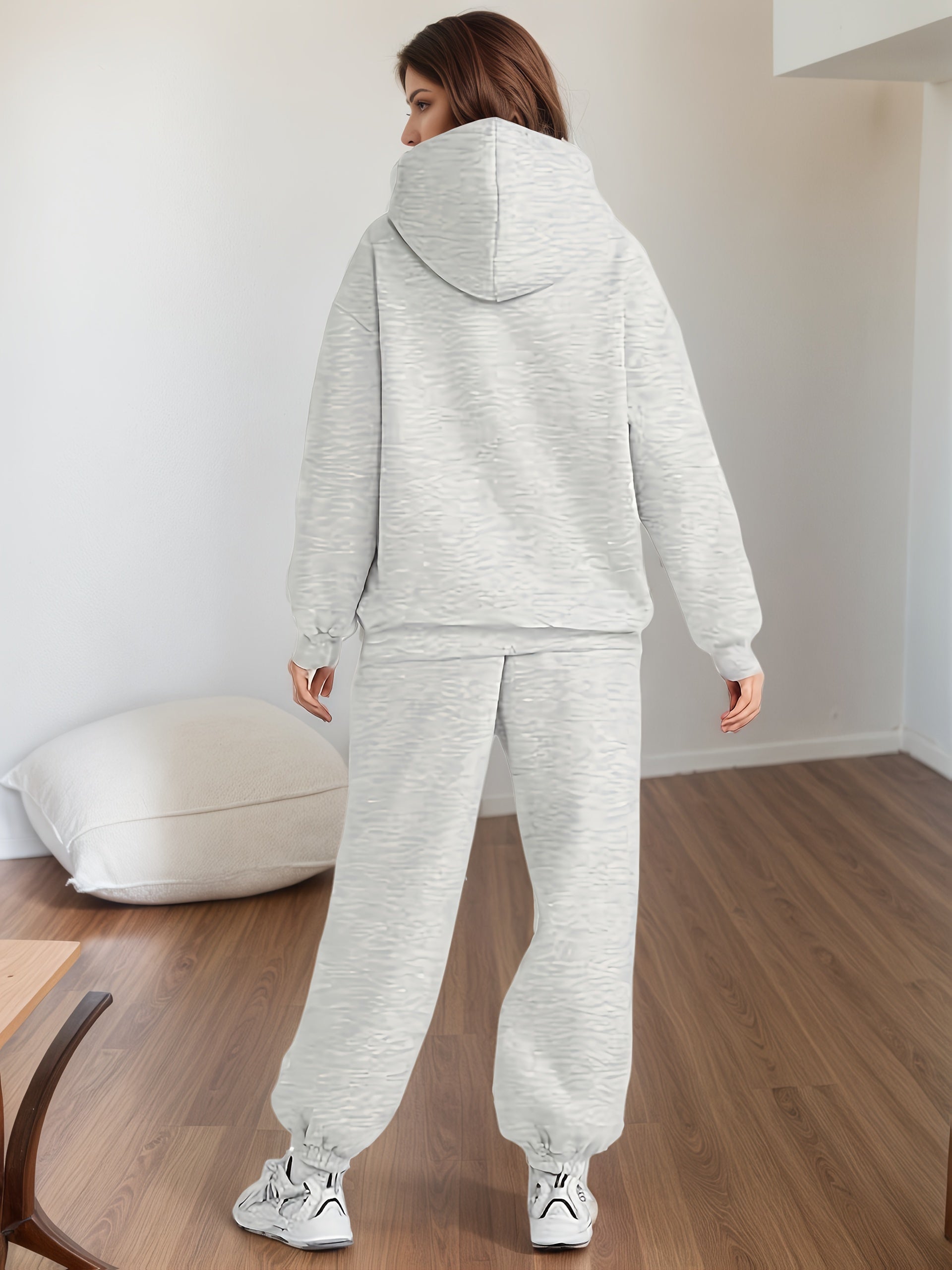 2025 Oversized 2-Piece Lounge Hoodie Sweatsuit soft fabric design