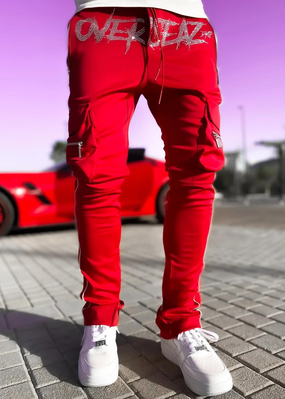 Men’s Multi Pocket Cargo Pants Athleisure with sneakers