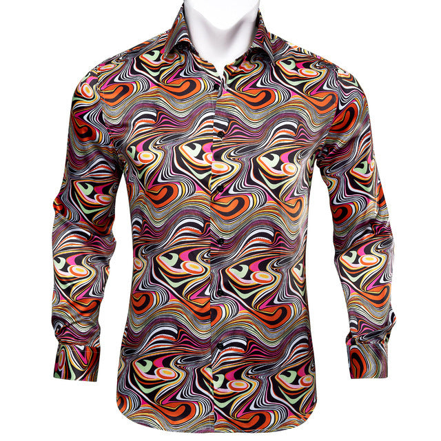 Floral paisley button down shirt men’s classic fit