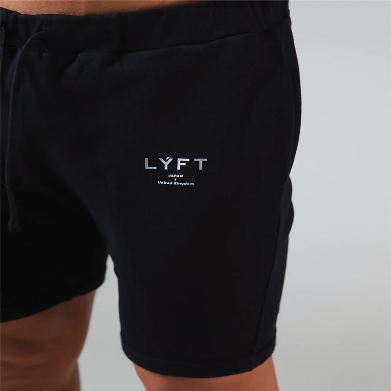 Men’s cotton running shorts with elastic waistband