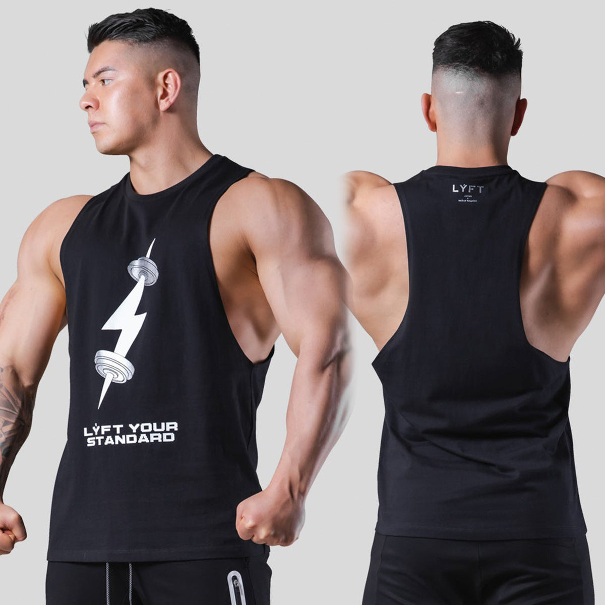 Muscle Fitness Brothers Athleisure Tank Top on male model