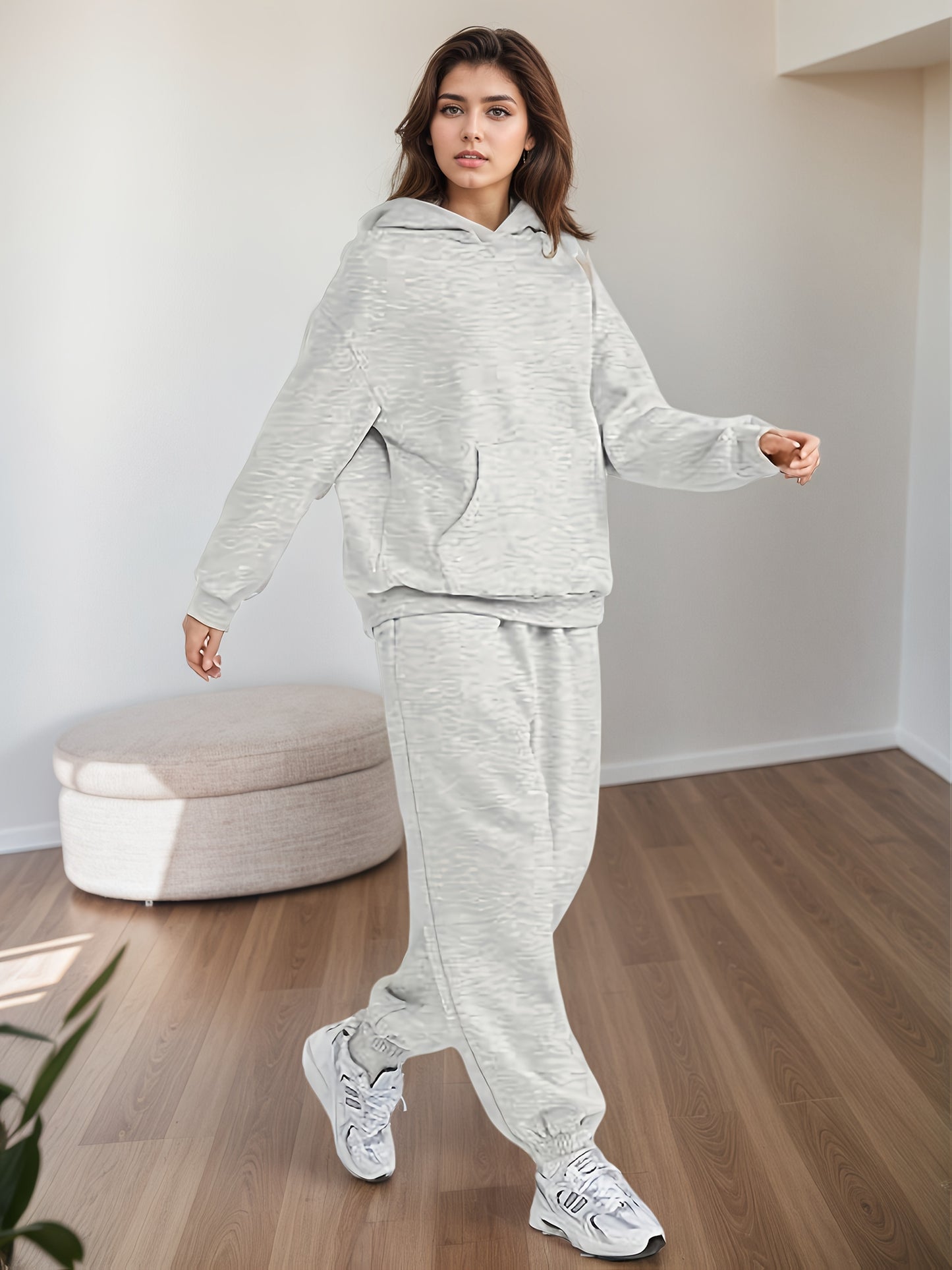 2025 Oversized 2-Piece Lounge Hoodie Sweatsuit matching loungewear set